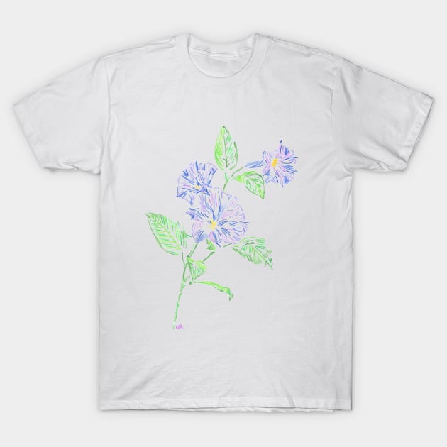 2022 02 flowers color 02 T-Shirt by Katherine Montalto